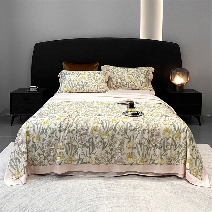 91家纺网 家纺一手货源 找家纺 朵美 2024新款50支天丝印花夏被 浣花