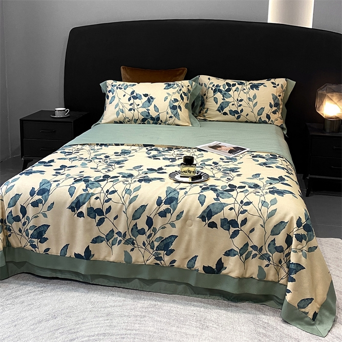 91家纺网 家纺一手货源 找家纺 朵美 2024新款50支天丝印花夏被 岸芷