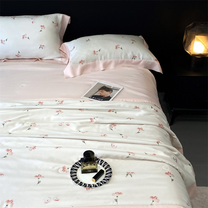 91家纺网 家纺一手货源 找家纺 朵美 2024新款50支天丝印花夏被 花之恋