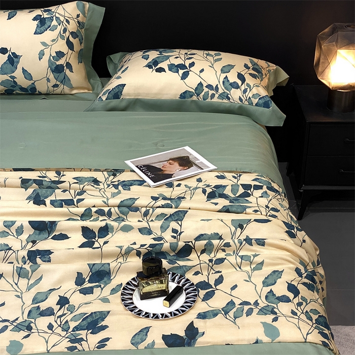 91家纺网 家纺一手货源 找家纺 朵美 2024新款50支天丝印花夏被 岸芷