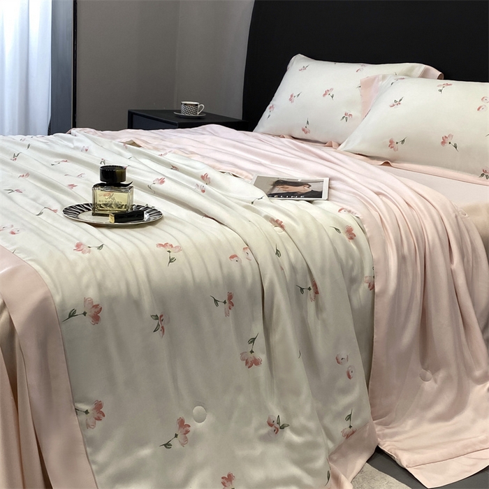 91家纺网 家纺一手货源 找家纺 朵美 2024新款50支天丝印花夏被 花之恋