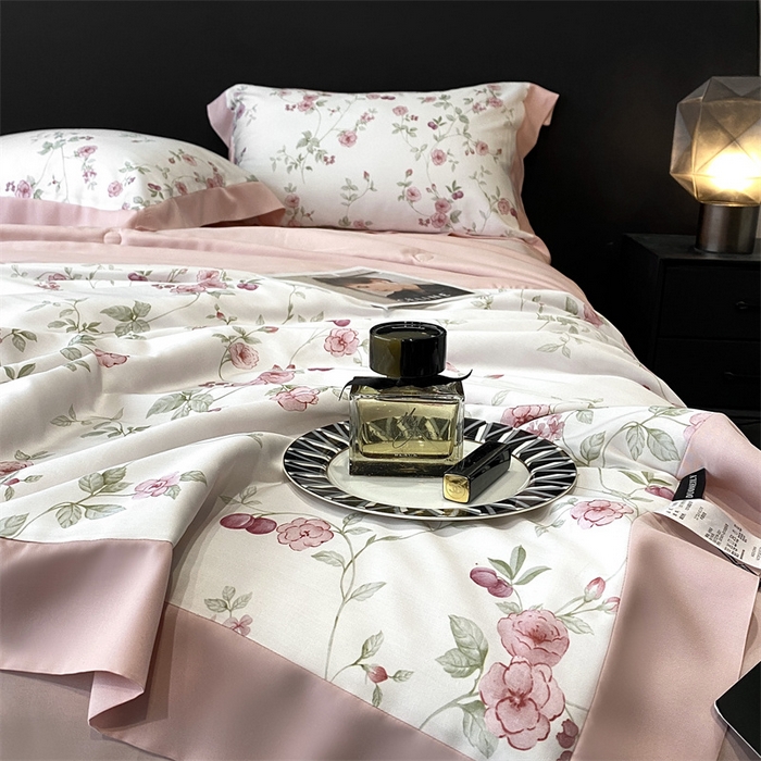 91家纺网 家纺一手货源 找家纺 朵美 2024新款50支天丝印花夏被 花西子