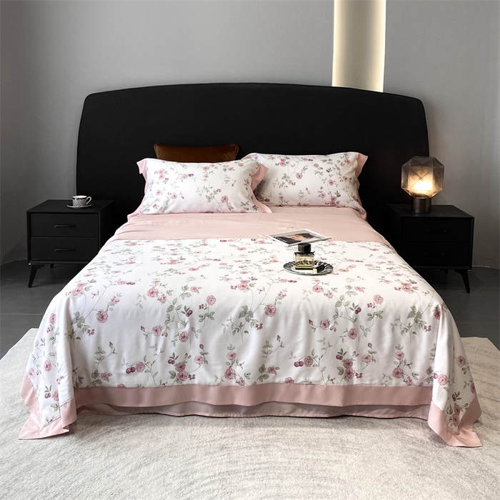 91家纺网 家纺一手货源 找家纺 朵美 2024新款50支天丝印花夏被 花西子