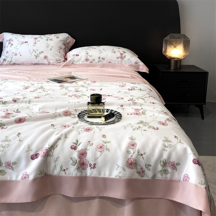 91家纺网 家纺一手货源 找家纺 朵美 2024新款50支天丝印花夏被 花西子