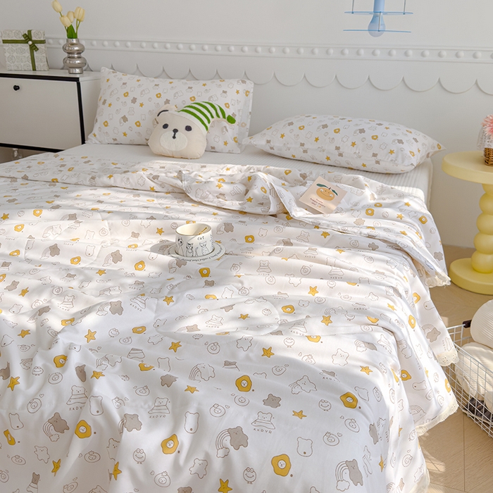 91家纺网 家纺一手货源 找家纺 芯恋家居 2025新品全棉绣花边工艺款全棉棉花夏被春秋被 浪漫之约