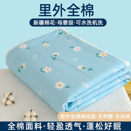 芯恋家居 2025新品全棉绣花边工艺款全棉棉花夏被春秋被 舒雅风情