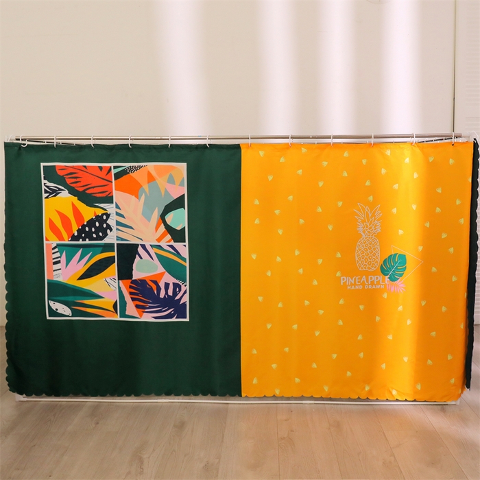 91家纺网 家纺一手货源 找家纺 卓尔居 2025新款学生一体式遮光窗帘蚊帐 菠萝