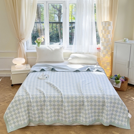 91家纺网 家纺一手货源 找家纺 （总）33家纺新款A类全棉高端色织提花毯全棉夏被针织棉盖毯夏凉被空调被