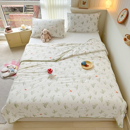 91家纺网 家纺一手货源 找家纺 （总）桃子家居 2024新款A类高品质牛奶丝软糯针织棉夏被