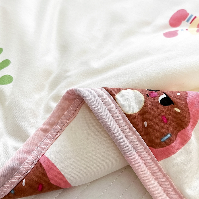 91家纺网 家纺一手货源 找家纺 桃子家居 2024新款A类高品质牛奶丝软糯针织棉夏被 针织棉-甜甜圈