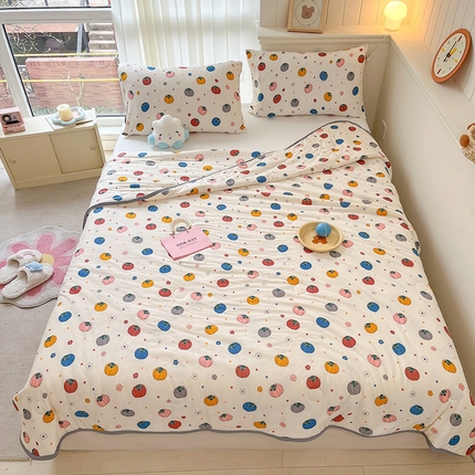 桃子家居 2024新款A类高品质牛奶丝软糯针织棉夏被 针织棉-小南瓜