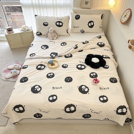 91家纺网 家纺一手货源 找家纺 （总）桃子家居 2024新款A类高品质牛奶丝软糯针织棉夏被