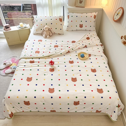 91家纺网 家纺一手货源 找家纺 （总）桃子家居 2024新款A类高品质牛奶丝软糯针织棉夏被