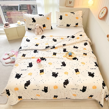 91家纺网 家纺一手货源 找家纺 （总）桃子家居 2024新款A类高品质牛奶丝软糯针织棉夏被