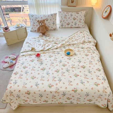 91家纺网 家纺一手货源 找家纺 （总）桃子家居 2024新款A类高品质牛奶丝软糯针织棉夏被