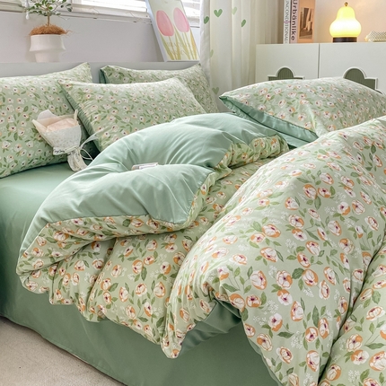 91家纺网 家纺一手货源 找家纺 （总）芷凡家纺 2024新款水洗皱皱棉四件套