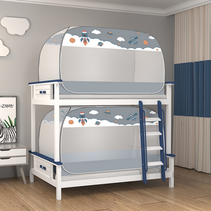 91家纺网 家纺一手货源 找家纺 佳梦家纺 2024新款学生款蒙古包蚊帐 太空灰