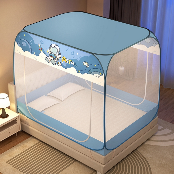 91家纺网 家纺一手货源 找家纺 佳梦家纺 2024新款大顶防尘免安装蚊帐 时空宇航