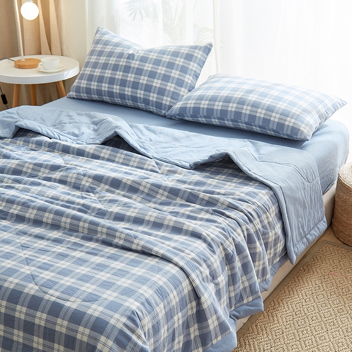 91家纺网 家纺一手货源 找家纺 暖阳 2025新款全棉色织棉花夏被 京都