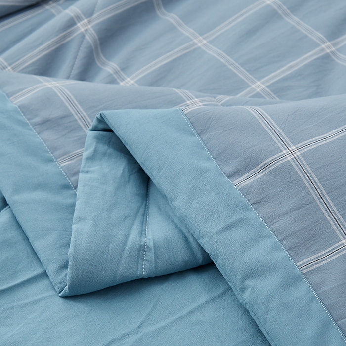 91家纺网 家纺一手货源 找家纺 暖阳 2025新款全棉色织棉花夏被 秋田