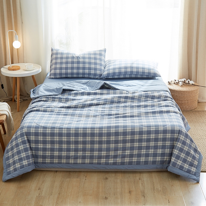 91家纺网 家纺一手货源 找家纺 暖阳 2025新款全棉色织棉花夏被 京都