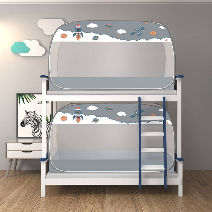 91家纺网 家纺一手货源 找家纺 佳梦家纺 2024新款学生款蒙古包蚊帐 太空灰