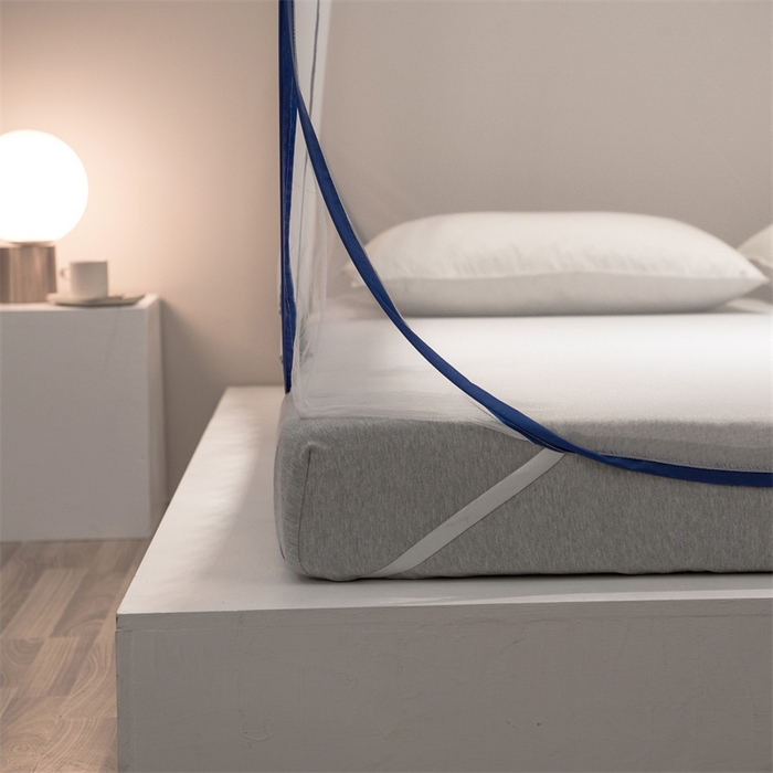 91家纺网 家纺一手货源 找家纺 佳梦家纺 2024新款大顶跑量款免安装蚊帐 大顶加密蓝