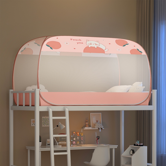 91家纺网 家纺一手货源 找家纺 佳梦家纺 2024新款学生款蒙古包蚊帐 蜜桃猫