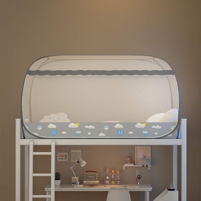 91家纺网 家纺一手货源 找家纺 佳梦家纺 2024新款学生款蒙古包蚊帐 气球灰