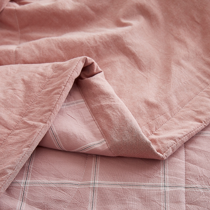 91家纺网 家纺一手货源 找家纺 暖阳 2025新款全棉色织棉花夏被 浅柔