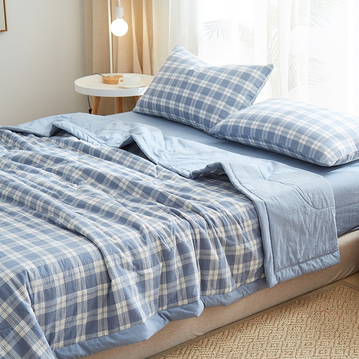 91家纺网 家纺一手货源 找家纺 暖阳 2025新款全棉色织棉花夏被 京都