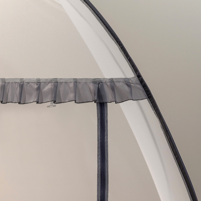 91家纺网 家纺一手货源 找家纺 佳梦家纺 2024新款大顶跑量款免安装蚊帐 小顶灰