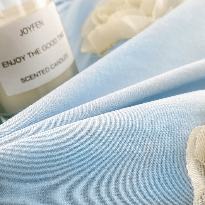 91家纺网 家纺一手货源 找家纺 水洗亲肤棉立体刺绣四件套公主风四件套 百花齐放-蓝