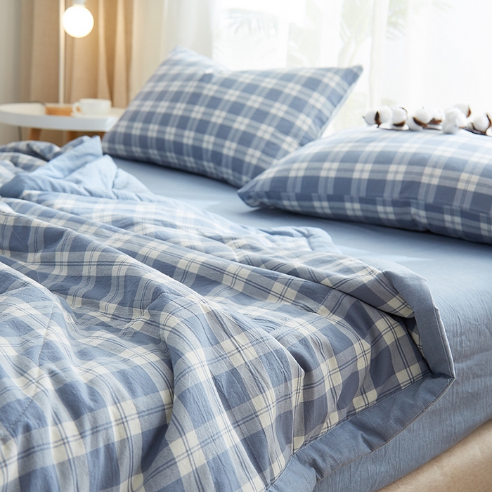 91家纺网 家纺一手货源 找家纺 暖阳 2025新款全棉色织棉花夏被 京都