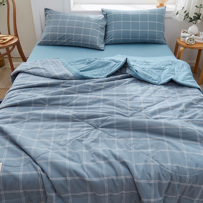 91家纺网 家纺一手货源 找家纺 暖阳 2025新款全棉色织棉花夏被 秋田