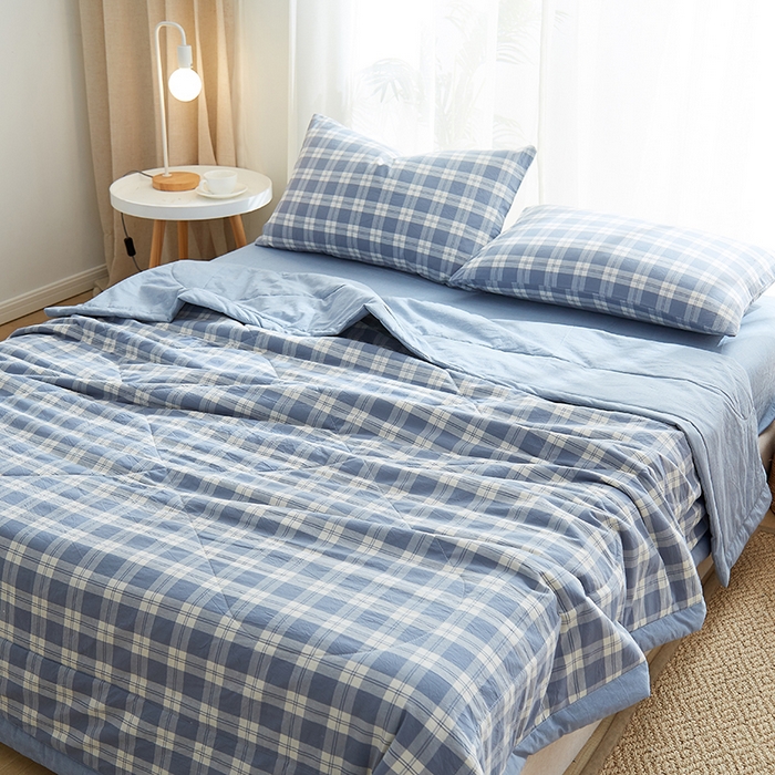 91家纺网 家纺一手货源 找家纺 暖阳 2025新款全棉色织棉花夏被 京都