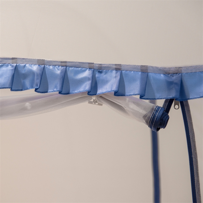 91家纺网 家纺一手货源 找家纺 佳梦家纺 2024新款大顶跑量款免安装蚊帐 大顶加密蓝