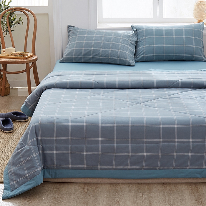 91家纺网 家纺一手货源 找家纺 暖阳 2025新款全棉色织棉花夏被 秋田