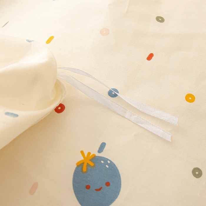 91家纺网 家纺一手货源 找家纺 一米阳光 2024新款小清新AB版全棉四件套 水果点点