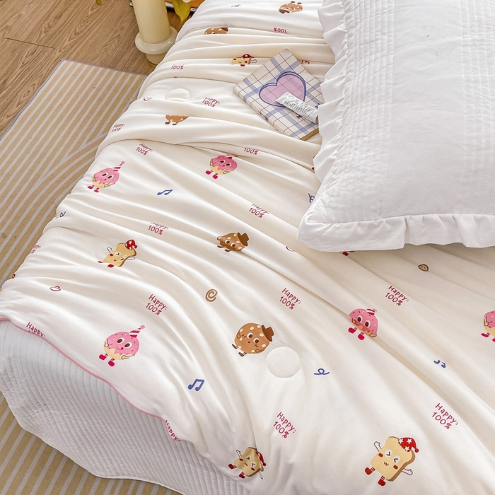 91家纺网 家纺一手货源 找家纺 眠优居 2024新款A类针织棉大豆纤维夏被 冰激凌