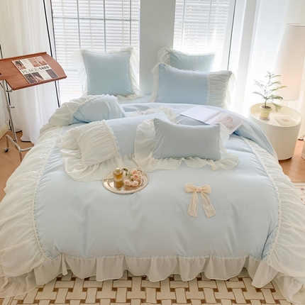 91家纺网 家纺一手货源 找家纺 （总）吾欢心 2025新款糯小棉四件套-爱茉莉珍珠