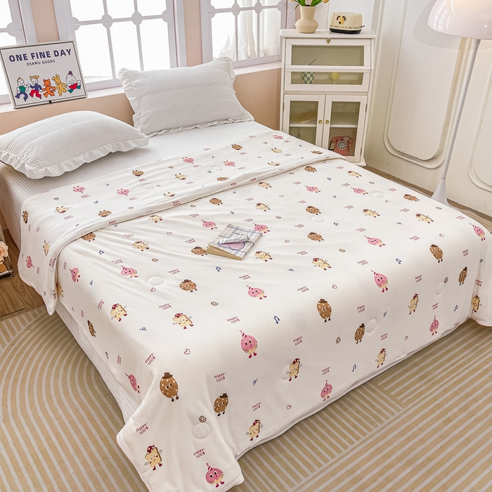 91家纺网 家纺一手货源 找家纺 眠优居 2024新款A类针织棉大豆纤维夏被 冰激凌