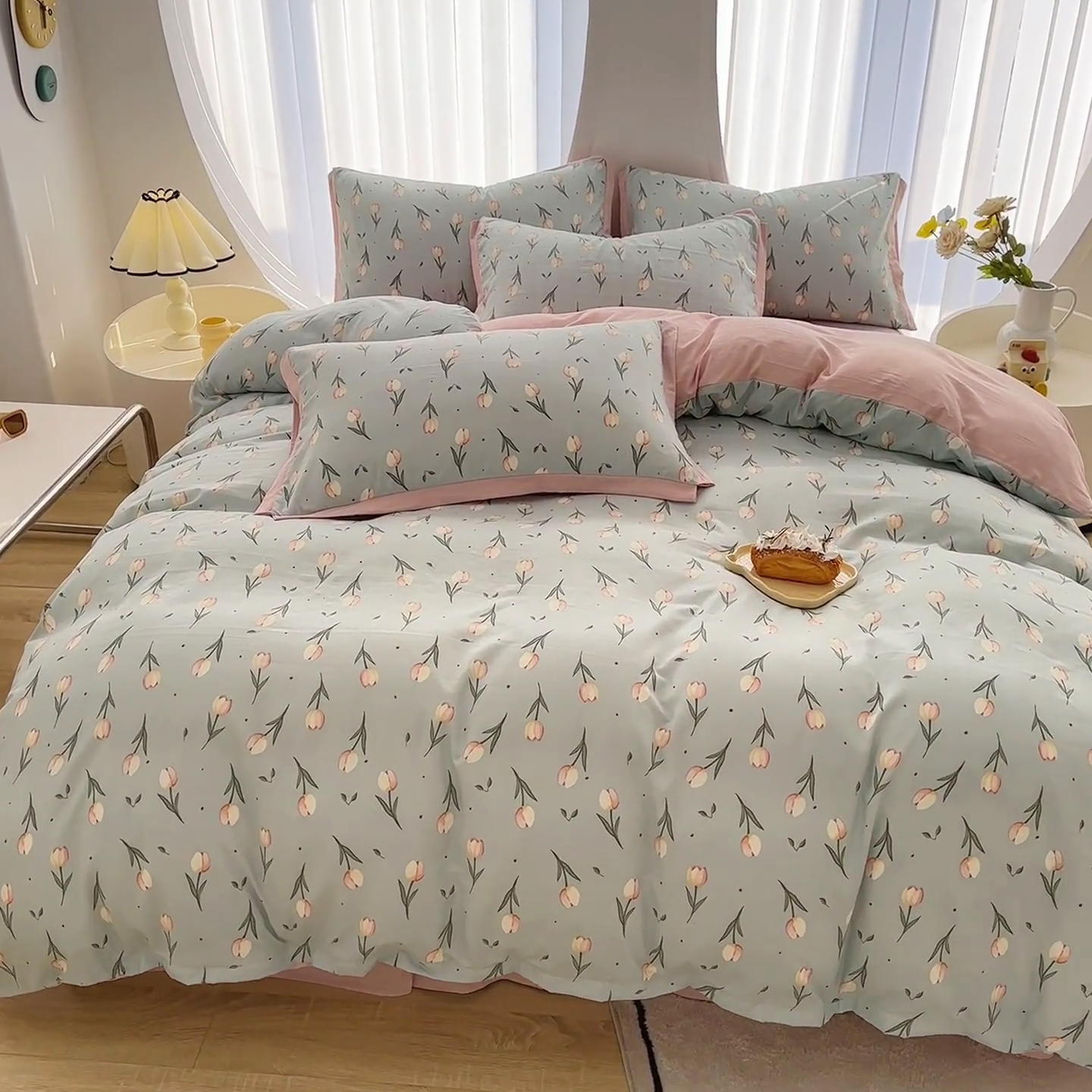 91家纺网 家纺一手货源 找家纺 卡普二店 2024新款A类水洗棉麻四件套 七里香