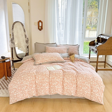 卡普二店 2024新款A类水洗棉麻四件套 佳人有约