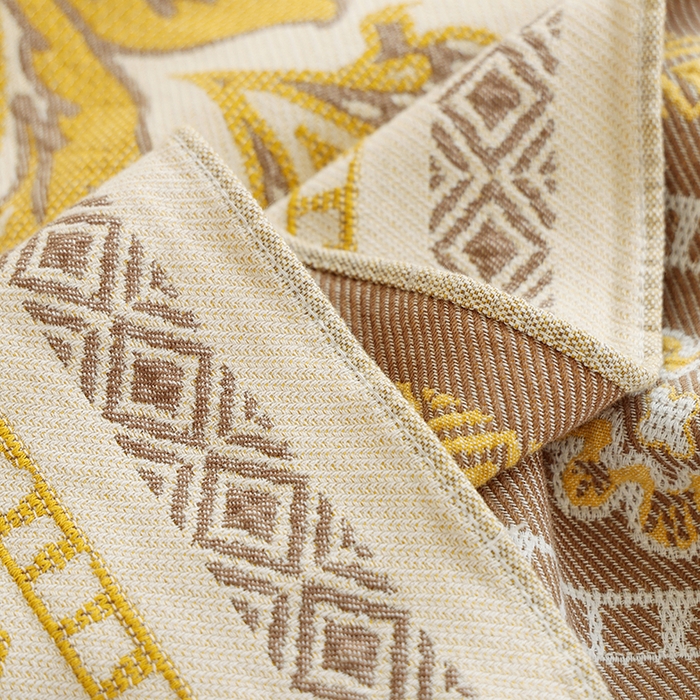 91家纺网 家纺一手货源 找家纺 朴尔 2024新款基拉尼风流苏花边全棉纱布毛巾被 罗马之恋-黄