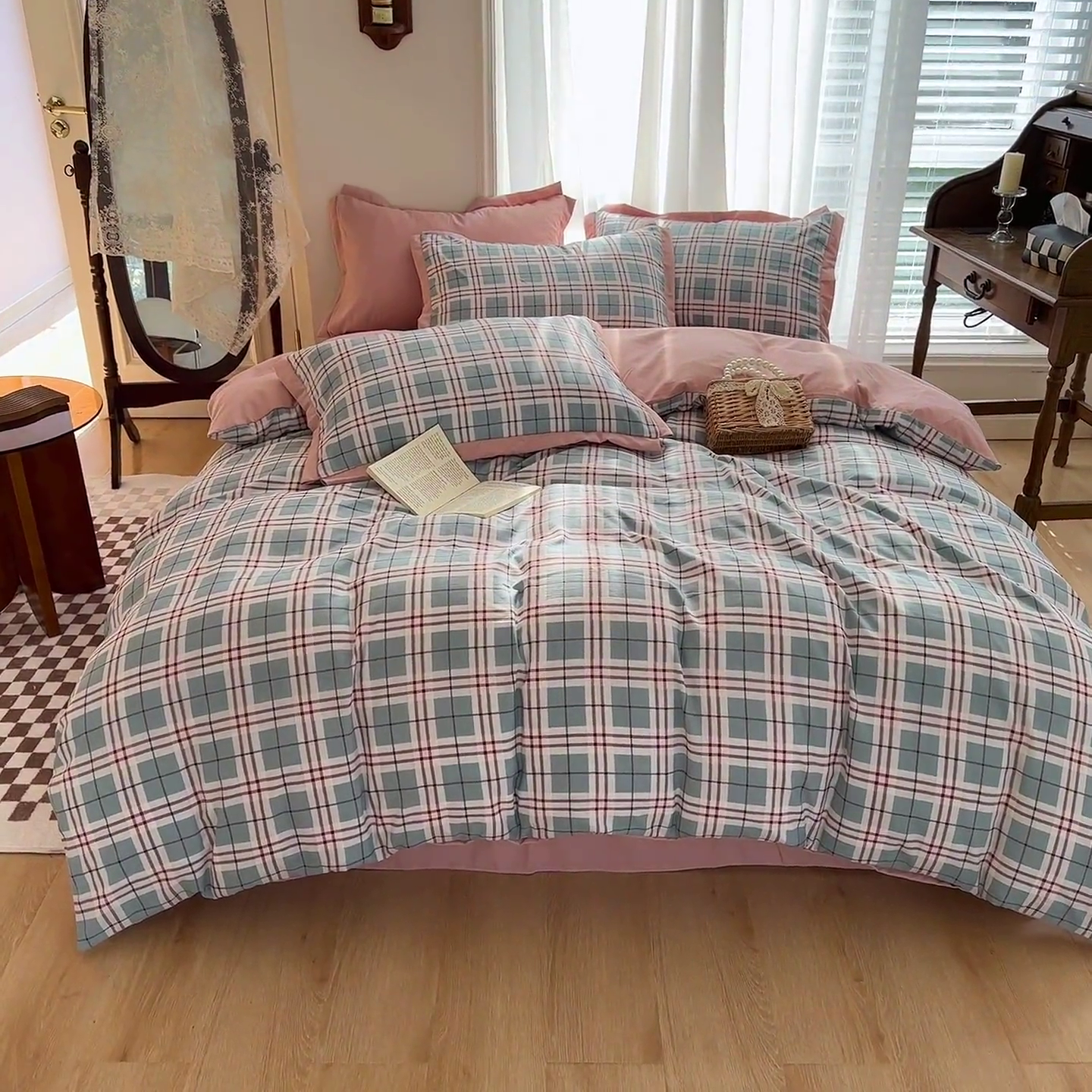 91家纺网 家纺一手货源 找家纺 卡普二店 2024新款A类水洗棉麻四件套 伯格