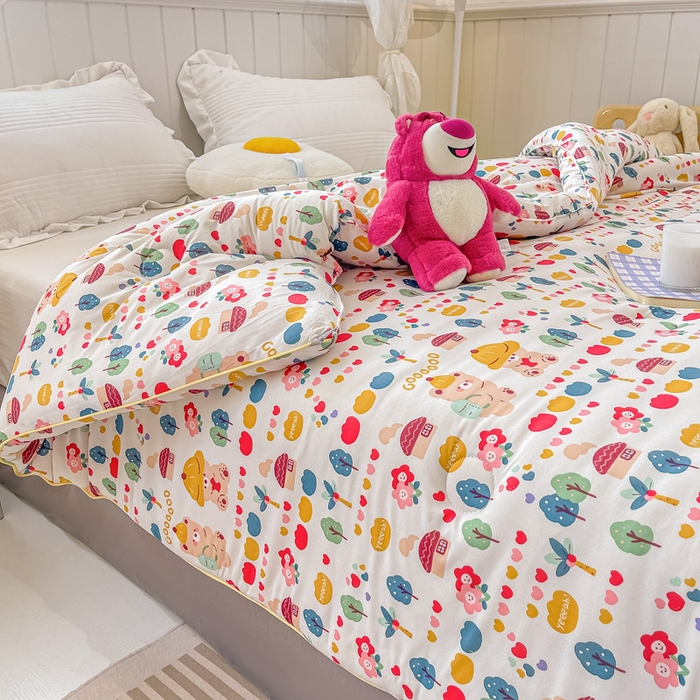 91家纺网 家纺一手货源 找家纺 眠优居 2024新款A类针织棉大豆纤维夏被 春游