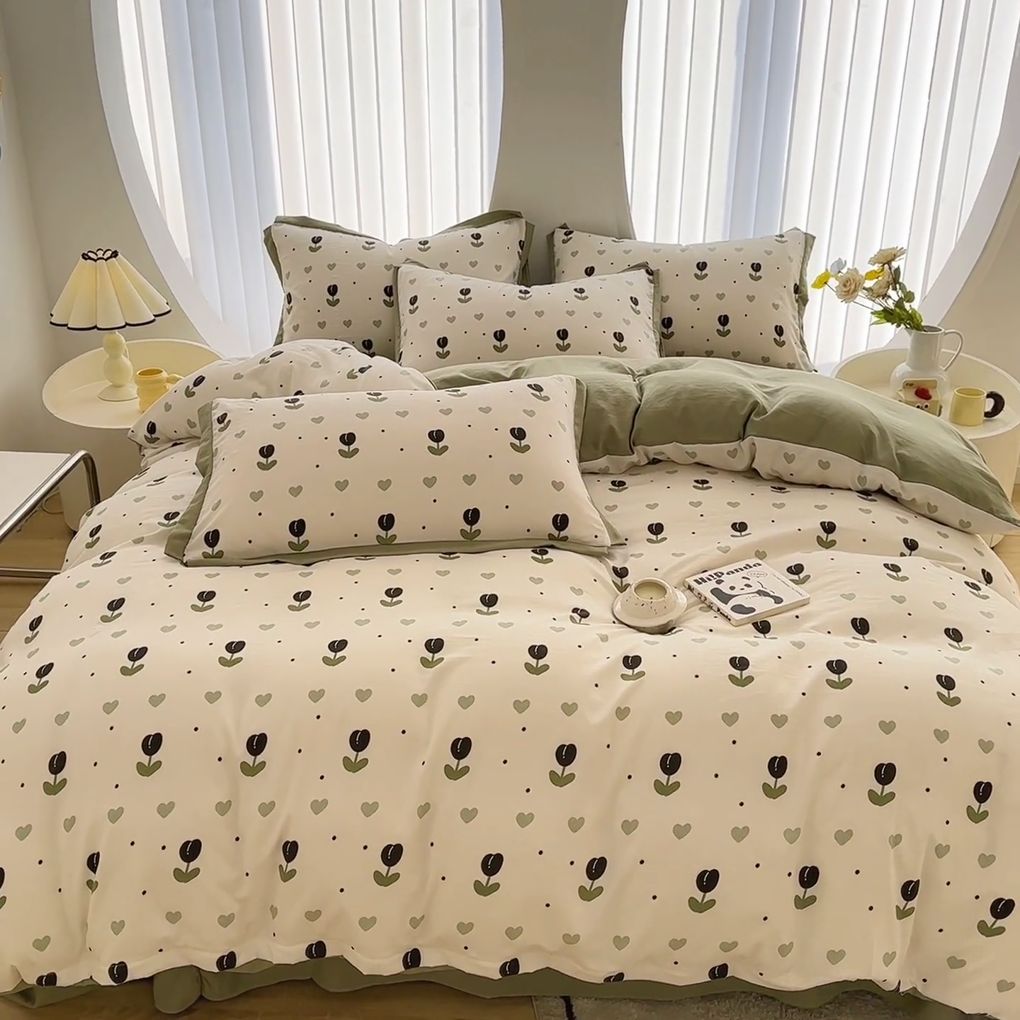 91家纺网 家纺一手货源 找家纺 卡普家居2025新款A类水洗棉麻四件套 班娜花园