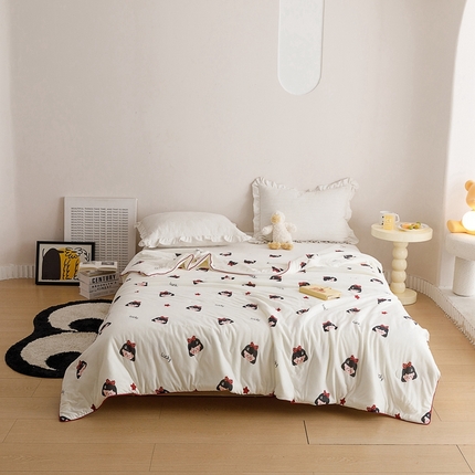 优被业 2024新款针织棉大豆纤维被 幸运女孩