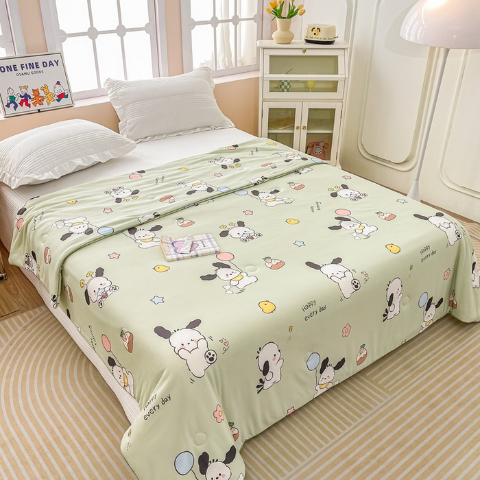 91家纺网 家纺一手货源 找家纺 眠优居 2024新款A类针织棉大豆纤维夏被 帕恰狗 